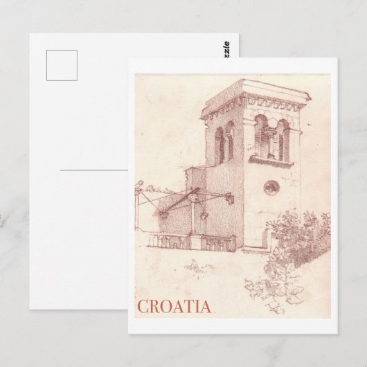 Kroatië vintage reizen briefkaart (Voorkant / Achterkant)