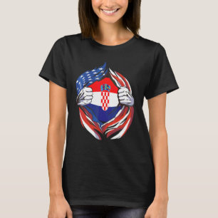 Kroatië Vlag Amerikaans Trots Op Mijn Kroatische A T-shirt