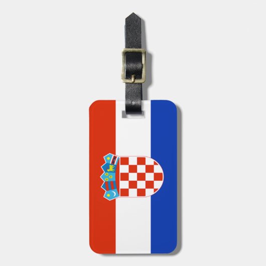 Kroatië vlag bagagelabel (Voorkant verticaal)