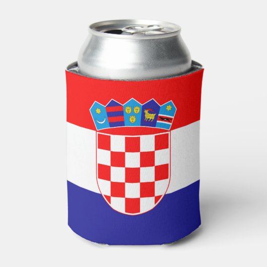Kroatië Vlag Blikjeskoeler (Blikje Voorkant)