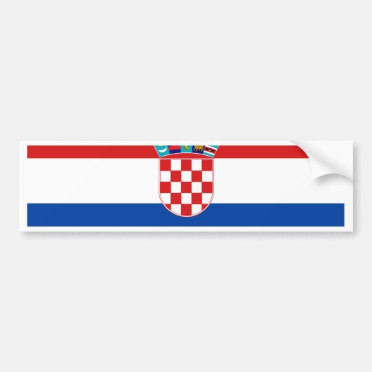 Kroatië Vlag Bumpersticker (Voorkant)