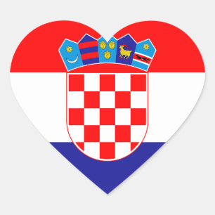 Kroatië Vlag Hart Sticker