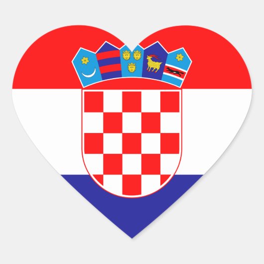 Kroatië Vlag Hart Sticker (Voorkant)
