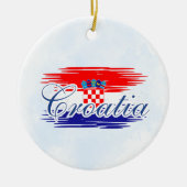 Kroatië vlag kaart keramisch ornament (Voorkant)
