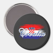 Kroatië vlag kaart magneet (Voorkant / Achterkant)