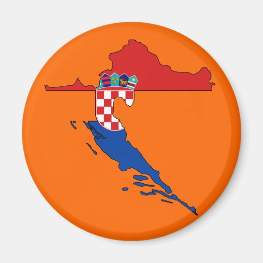 Kroatië vlag kaart magneet (Voorkant)