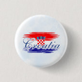Kroatië vlag kaart ronde button 3,2 cm (Voorkant)