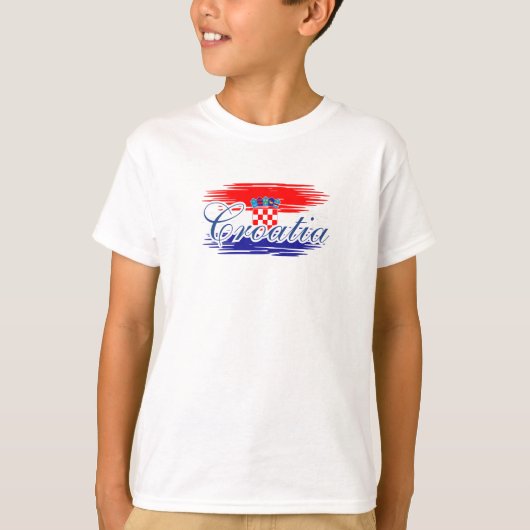 Kroatië vlag kaart t-shirt (Voorkant)