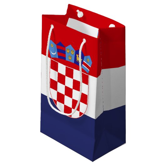 Kroatië vlag klein cadeauzakje (Voorkant Gekanteld)