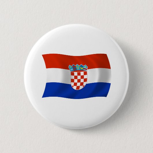 Kroatië Vlag Knop Ronde Button 5,7 Cm (Voorkant)