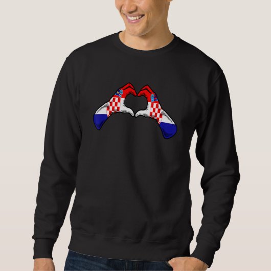 Kroatië Vlag Kroatisch Hart 1 Trui (Voorkant)