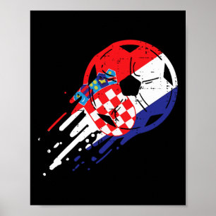 Kroatië Vlag Kroatische Voetbal Fan Mannen Vrouwen Poster