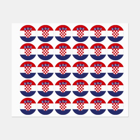 Kroatië vlag labels (Vel)