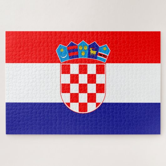 Kroatië vlag legpuzzel (Horizontaal)