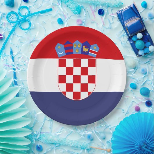 Kroatië vlag papieren bordje (Feest)