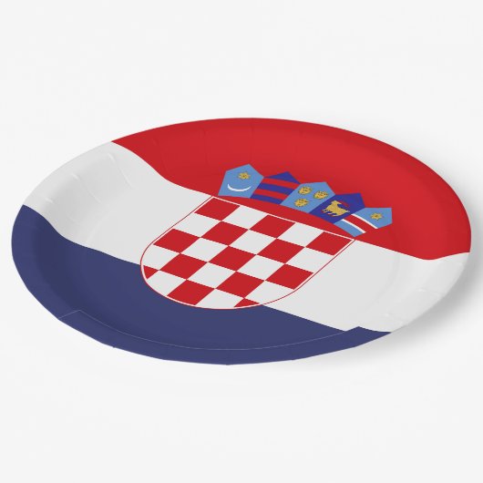 Kroatië vlag papieren bordje (Gekanteld)
