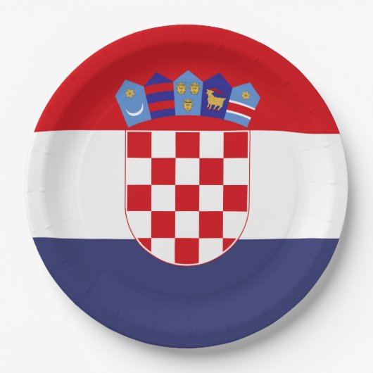 Kroatië vlag papieren bordje (Voorkant)
