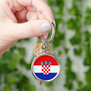Kroatië Vlag Patriottische Ronde Sleutelhanger