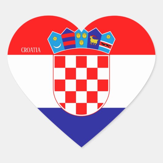 Kroatië Vlag Prachtige Patriottische Hart Sticker (Voorkant)