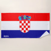 Kroatië Vlag Prachtige Patriottische Strandlaken (Voorkant)