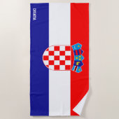 Kroatië Vlag Prachtige Patriottische Strandlaken (Voorkant)