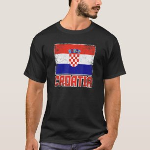 Kroatië Vlag -retroland Kroatische Pride T-shirt