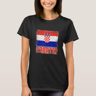 Kroatië Vlag -retroland Kroatische Pride T-shirt