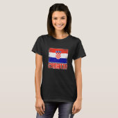 Kroatië Vlag -retroland Kroatische Pride T-shirt (Voorkant volledig)