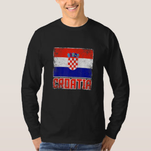 Kroatië Vlag -retroland Kroatische Pride T-shirt