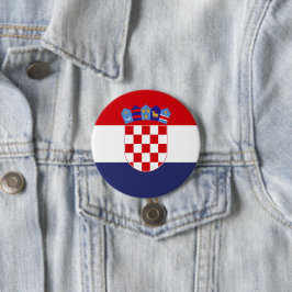 Kroatië vlag ronde button 7,6 cm