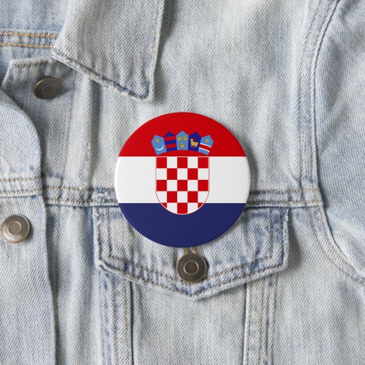 Kroatië vlag ronde button 7,6 cm (In situ)