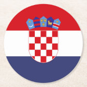 Kroatië vlag ronde kartonnen onderzetter (Voorkant)