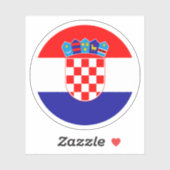 Kroatië Vlag Ronde Sticker (Vel)