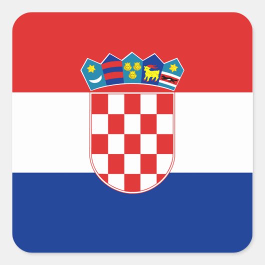 Kroatië Vlag Sticker (Voorkant)