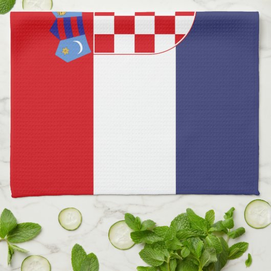 Kroatië vlag theedoek (Gevouwen)
