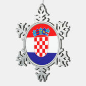 Kroatië vlag tin sneeuwvlok ornament (Rechts)