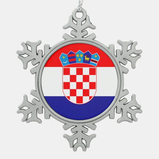 Kroatië vlag tin sneeuwvlok ornament (Voorkant)