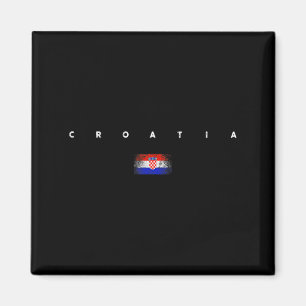 Kroatië Vlag Trots Vintage Retro Voetbal Kroatisch Magneet