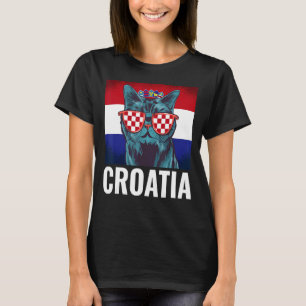 Kroatië vlag Vakantie Balkanschiereiland Cat Kroat T-shirt