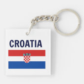 Kroatië - vlag van Kroatië Sleutelhanger (Achterkant)