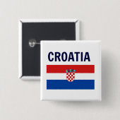 Kroatië - Vlag van Kroatië Vierkante Button 5,1 Cm (Voorkant /achterkant)