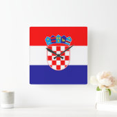 Kroatië Vlag Vierkante Klok (Huis)