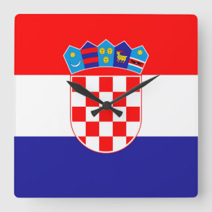 Kroatië Vlag Vierkante Klok