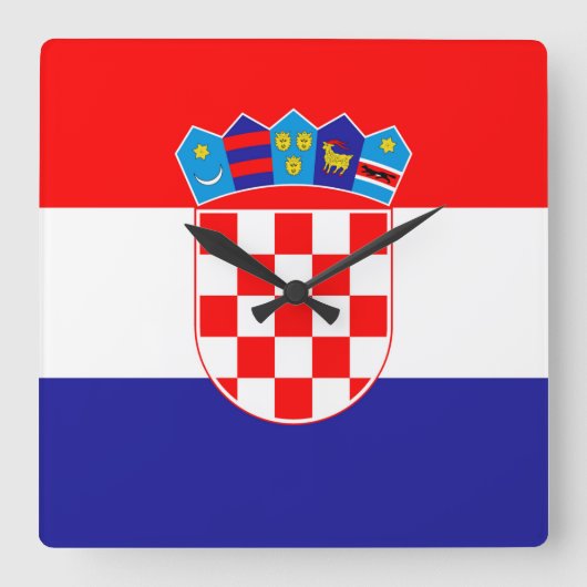 Kroatië Vlag Vierkante Klok (Voorkant)