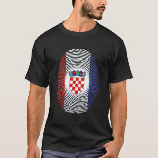 Kroatië Vlag Vingerafdruk T-Shirt