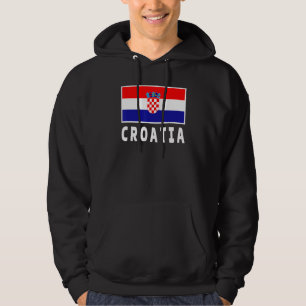 Kroatië Vlag Vintage Stijl Retro Kroatisch Voetbal Hoodie