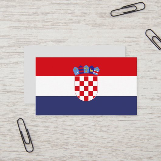 Kroatië vlag visitekaartje (Voorkant / Achterkant in situ)
