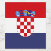 Kroatië vlag wijn etiket (Enkel label)