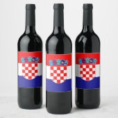 Kroatië vlag wijn etiket (Flessen)
