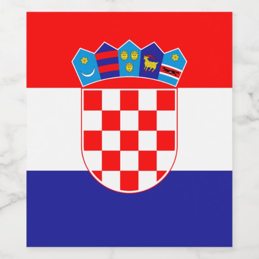 Kroatië vlag wijn etiket (Enkel label)